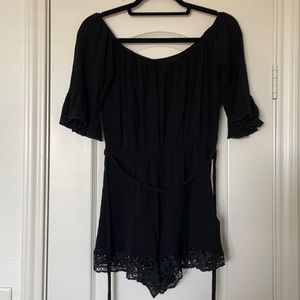 Ruffled Sleeve Romper